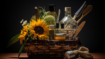 Gourmet Gift Basket, gift, basket, flower HD wallpaper