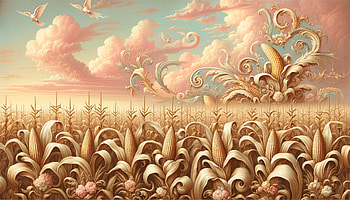 Majestic Cornfield Sunset -, corn field, cornfield, cloud, surreal art HD wallpaper