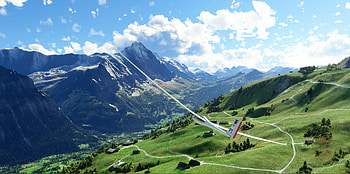 Mountain, sky, cloud, air, video game, Microsoft Flight Simulator HD wallpaper