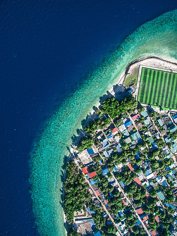 Nature, Building, View From Above, Coast, Island, Roof, Roofs HD phone wallpaper