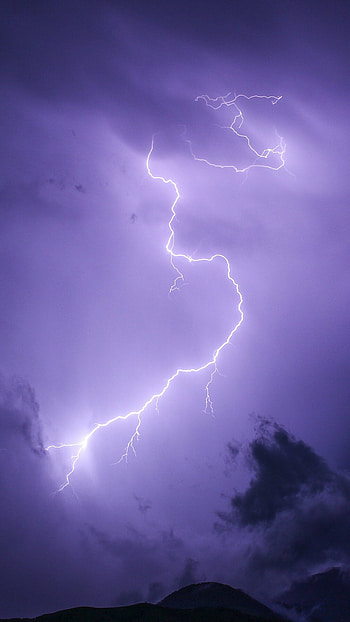 Thunder and lightning, Nature's fury, Electrifying atmosphere, Powerful display HD phone wallpaper