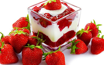 Whipped Cream, Dessert delicacy, Strawberry bliss HD wallpaper