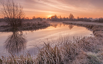 Nature, Rivers, Sunset, Grass, Handsomely, It's Beautiful HD wallpaper