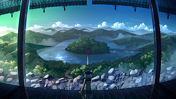 Touhou, video game, anime, river HD wallpaper
