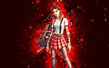 Pepper Thorne, , red neon lights, Fortnite Battle Royale, Fortnite characters, Pepper Thorne Skin, Fortnite, Pepper Thorne Fortnite HD wallpaper