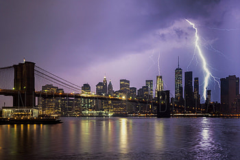 New York Skyline, Lightning, San Francisco, Skyline HD wallpaper