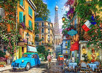 The old streets of Paris, pictura, paris, art, painting, dominic davison, street, france HD wallpaper