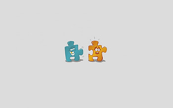 Funny, Vector, Couple, Pair, Minimalism, Puzzle, Jigsaw HD wallpaper