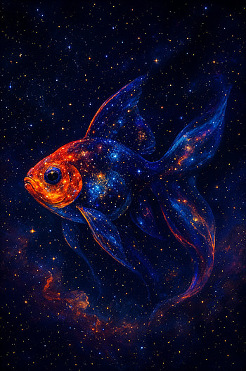 Cosmic Goldfish , galaxy, space HD phone wallpaper