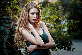 Blue Eyes Girl Portrait, girls, model HD wallpaper