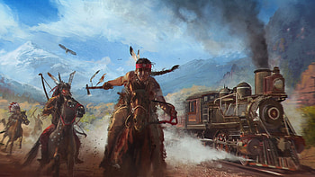 Native American, Western, Artistic, Train HD wallpaper