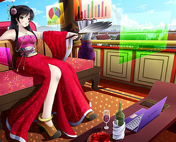 empress, cute, oriental, long hair, beauty, nice, digital, furniture, scenic, maiden, laptop, fruit, modern, female, sexy, table, sweet, scene, hot, chinese, girl, beautiful, bottle, anime girl, anime, pretty, technology, view, apple, computer, wine, drink HD wallpaper
