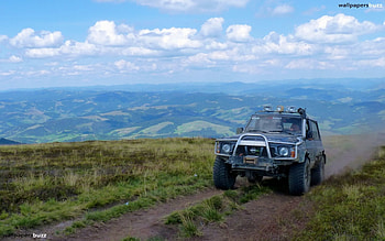 Riding SUV, road, jeep, hills, car HD wallpaper