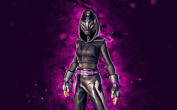 Hoodie Catalyst, , purple neon lights, Fortnite Battle Royale, Fortnite characters, Hoodie Catalyst Skin, Fortnite, Hoodie Catalyst Fortnite HD wallpaper