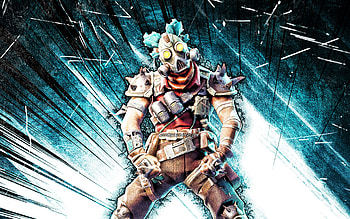 Ruckus, grunge art, Fortnite Battle Royale, Fortnite characters, blue abstract rays, Ruckus Skin, Fortnite, Ruckus Fortnite HD wallpaper