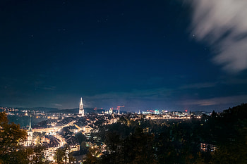 Cities, Night, View From Above, Starry Sky, Night City, City Lights HD wallpaper