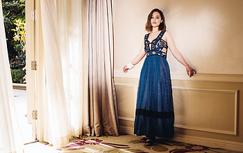 Emilia Clarke, british, beautiful, people, dress, actresses, celebrity, blue dress, models HD wallpaper