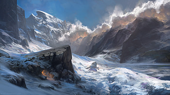 Snow Landscape Mountains, landscape, snow, mountains, nature, artstation HD wallpaper