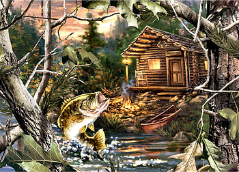 The One That Got Away - Fish FC, art, fishing, beautiful, sports, illustration, artwork, scenery, wide screen, painting HD wallpaper
