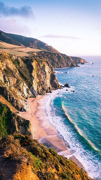 Coastal mountains majesty, Beach landscapes, Nature's , Serene beauty HD phone wallpaper