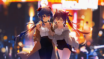 Ganyu & Keqing, Keqing (Genshin Impact), Ganyu (Genshin Impact), video game, Genshin Impact HD wallpaper
