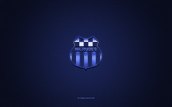 NK Rudes, Croatian football club, blue logo, blue carbon fiber background, Druga HNL, football, Zagreb, Croatia, NK Rudes logo HD wallpaper