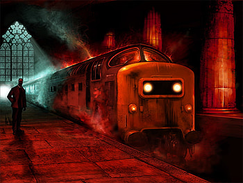 One Way Ticket To Hell 2, scary, evil, train, dark, hell, fantasy, abstract, red, smoke HD wallpaper