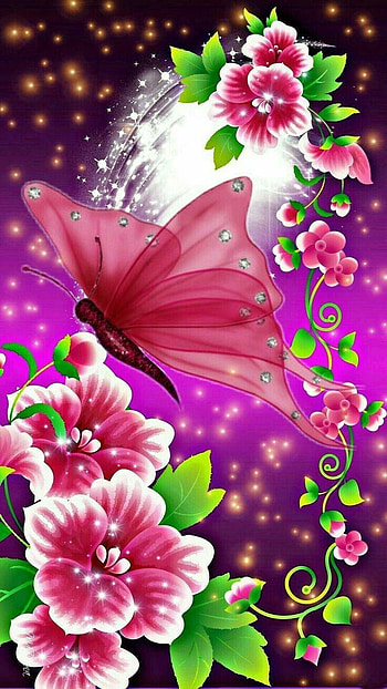 Beautiful Butterfly - , Beautiful Butterfly Background on Bat, Beautiful Pink Flowers Butterfly HD phone wallpaper