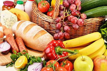Bread, fruit, food, vegetables HD wallpaper