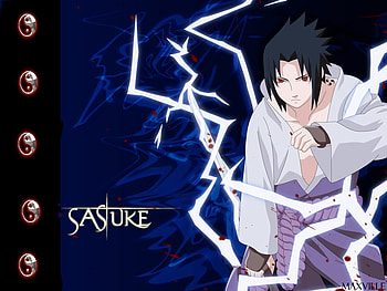 Yin yang saskue, blue, sword, red, naruto, yang, yin, saskue HD wallpaper