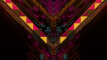 Neon Abstract Geometry Digital Art, neon, abstract, geometry, digital-art, artist, artwork HD wallpaper
