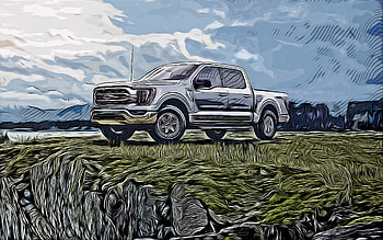 Ford F-150, , vector art, 2022 cars, offroad, creative, abstract cars, Ford F-150 drawing, cars drawings, tuning, Ford HD wallpaper