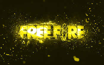 Garena Fire yellow logo, , yellow neon lights, creative, yellow abstract background, Garena Fire logo, online games, Fire logo, Garena Fire HD wallpaper