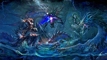 Dragon Orbs, lightning, magic, fantasy, ocean, dark, warrior HD wallpaper