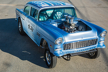 1955-Chevy-Gasser, 1955, Classic, Blue, GM HD wallpaper
