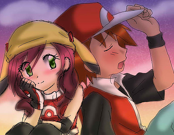 Exhausted, boy, red, trainers, girl, pokemon HD wallpaper