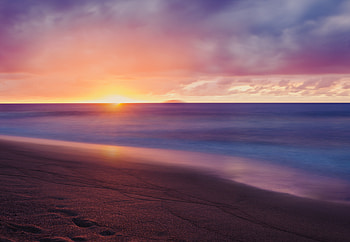 Colorful Sunset Beach , sunset, beach, nature HD wallpaper
