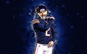 Cairo Santos, , placekicker, Chicago Bears, american football, Cairo Fernandes Santos, NFL, blue neon lights, Cairo Santos Chicago Bears, Cairo Santos HD wallpaper