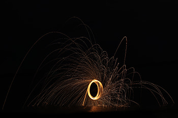 Night, Dark, Sparks, Long Exposure, zelight HD wallpaper