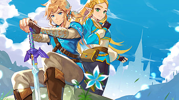 Princess Zelda, Link, Anime style, U TV HD wallpaper