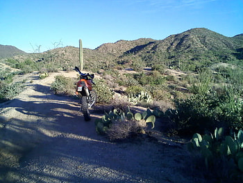 Dirt Bike, motorcycle, desert, sky, mountain HD wallpaper