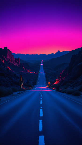Arizona Neon Horizon , Arizona, road, desert, mountain HD phone wallpaper