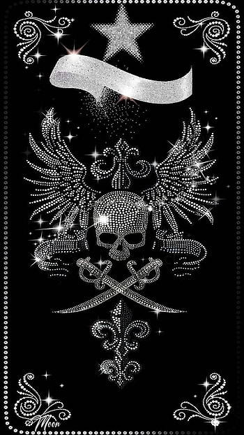 Skull Glitter, art, ornament HD phone wallpaper