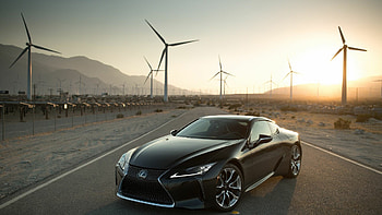 Black turbines landscape, Lexus LC 500, Outdoor , Stunning and powerful HD wallpaper