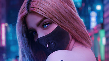Girl Magical Neon Glowing Eyes , neon, cyberpunk, artist, artwork, digital-art HD wallpaper
