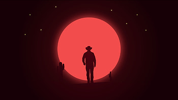 Cowboy Sunset Silhouette HD wallpaper