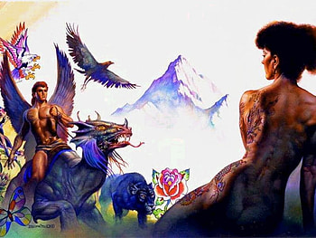 live tattoos 1988, dragon, women, fantasy, art HD wallpaper