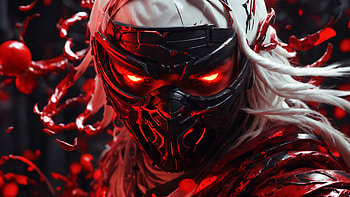 White Haired Shinobi, white hair, red, ninja, warrior, Killer HD wallpaper