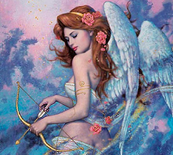 Angel of love, angel, fantasy, love, beauty HD wallpaper