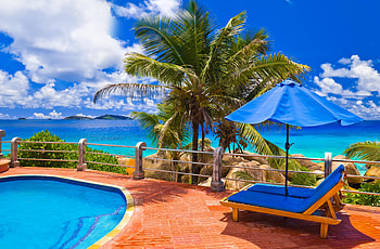 Beautiful Place, sea, summer, palm, beach HD wallpaper